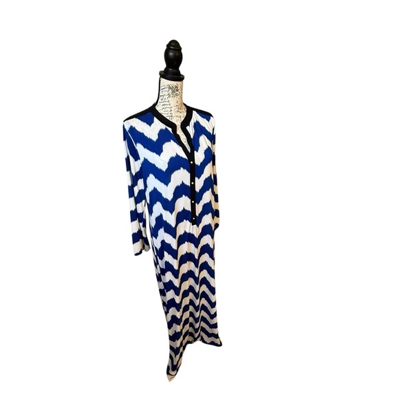 Blue and White Maxi Dress - Picture 2 of 6